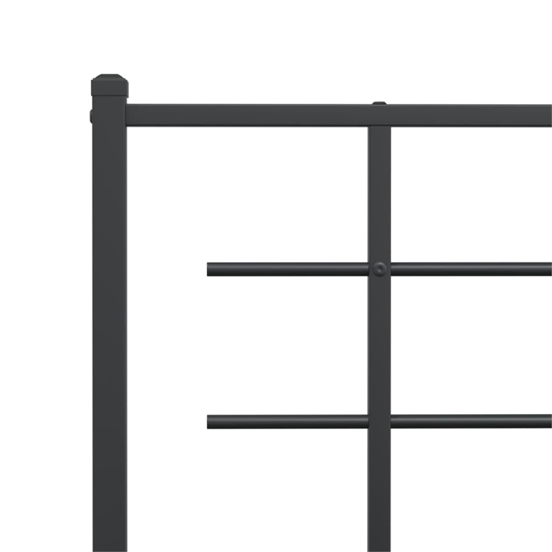 Pemberly Row Rectangular Steel King/Double Bed Frame in Black