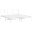 Pemberly Row Powder-Coated Steel King/Double Bed Frame in White