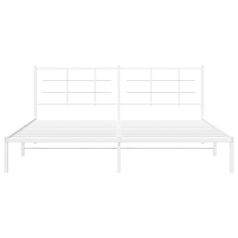 Pemberly Row Powder-Coated Steel King/Double Bed Frame in White