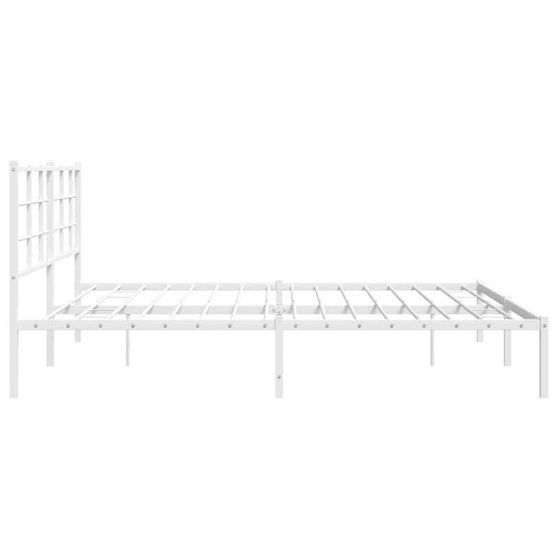 Pemberly Row Powder-Coated Steel King/Double Bed Frame in White