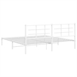 Pemberly Row Powder-Coated Steel King/Double Bed Frame in White