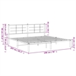 Pemberly Row Powder-Coated Steel King/Double Bed Frame in White