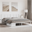 Pemberly Row Powder-Coated Steel King/Double Bed Frame in White