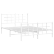 Pemberly Row Powder-Coated Steel Full/Double Bed Frame in White