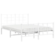 Pemberly Row Powder-Coated Steel Full/Double Bed Frame in White