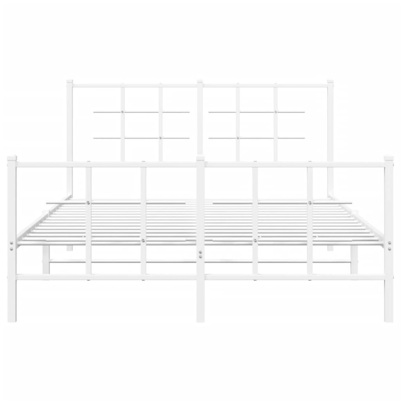 Pemberly Row Powder-Coated Steel Full/Double Bed Frame in White