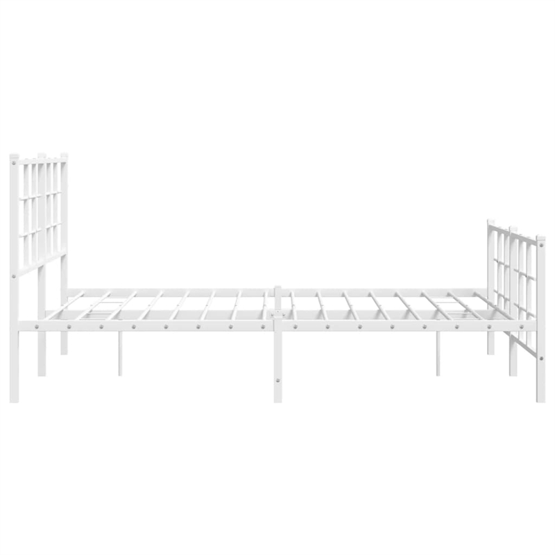 Pemberly Row Powder-Coated Steel Full/Double Bed Frame in White