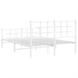 Pemberly Row Powder-Coated Steel Full/Double Bed Frame in White