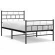 Pemberly Row Contemporary Powder-Coated Steel Twin Bed Frame in Black