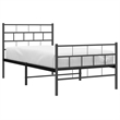Pemberly Row Contemporary Powder-Coated Steel Twin Bed Frame in Black