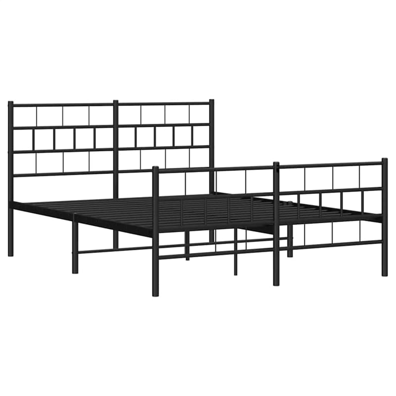 Pemberly Row Contemporary Powder-Coated Steel King Bed Frame in Black