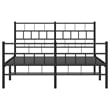 Pemberly Row Contemporary Powder-Coated Steel King Bed Frame in Black