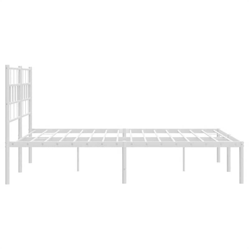 Pemberly Row Rectangular Powder-Coated Steel King Bed Frame in White
