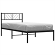 Pemberly Row Contemporary Powder-Coated Steel Twin Bed Frame in Black