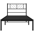 Pemberly Row Contemporary Powder-Coated Steel Twin Bed Frame in Black