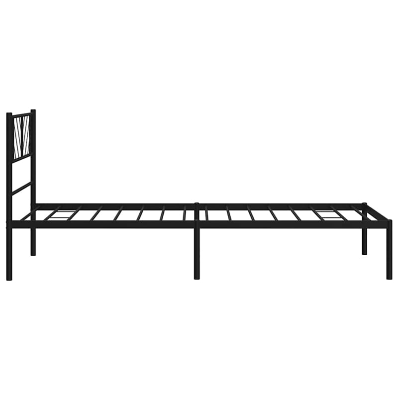 Pemberly Row Contemporary Powder-Coated Steel Twin Bed Frame in Black