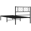 Pemberly Row Contemporary Powder-Coated Steel Twin Bed Frame in Black