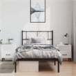 Pemberly Row Contemporary Powder-Coated Steel Twin Bed Frame in Black