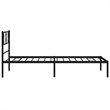 Pemberly Row Contemporary Powder-Coated Steel Twin Bed Frame in Black