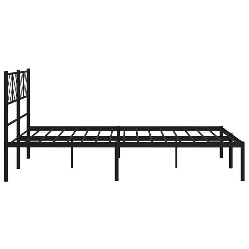 Pemberly Row Contemporary Powder-Coated Steel King Bed Frame in Black