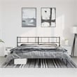 Pemberly Row Powder-Coated Steel Cal King/Double Bed Frame in Black