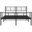 Pemberly Row Powder-Coated Steel Full/Double Bed Frame in Black