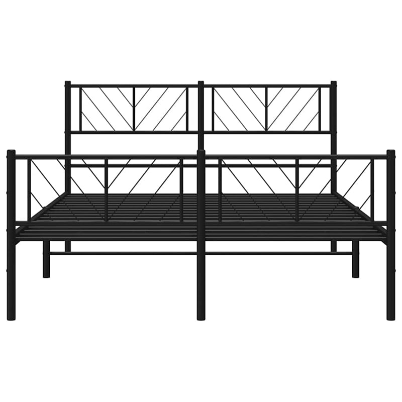Pemberly Row Contemporary Powder-Coated Steel King Bed Frame in Black