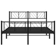 Pemberly Row Contemporary Powder-Coated Steel King Bed Frame in Black