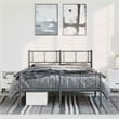 Pemberly Row Contemporary Powder-Coated Steel King Bed Frame in Black