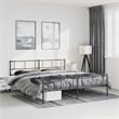 Pemberly Row Contemporary 72 x 84 Powder-Coated Metal Bed Frame in Black