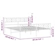 Pemberly Row Contemporary 72 x 84 Powder-Coated Metal Bed Frame in Black