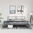 Pemberly Row Contemporary 72 x 84 Powder-Coated Metal Bed Frame in Black