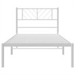 Pemberly Row Rectangular Steel Single Metal Bed Frame in White