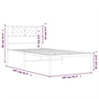 Pemberly Row Rectangular Powder-Coated Steel Twin Bed Frame in White