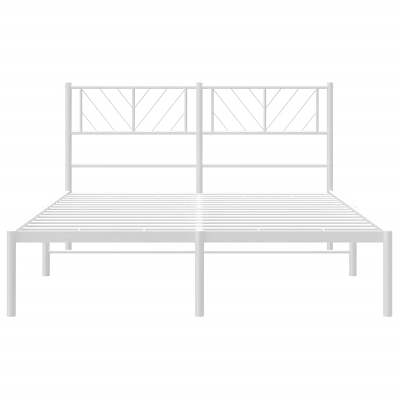Pemberly Row Rectangular Full/Double Metal Bed Frame in White