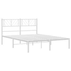 Pemberly Row Powder-Coated Steel King Size Bed Frame in White