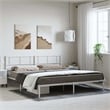 Pemberly Row Contemporary 72 x 84 Steel Bed Frame in White Finish