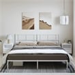 Pemberly Row Contemporary 72 x 84 Steel Bed Frame in White Finish
