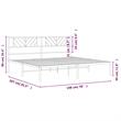Pemberly Row Powder-Coated Steel King/Double Bed Frame in White