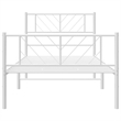 Pemberly Row Rectangular Modern Steel Twin Bed Frame Bed Frame in White