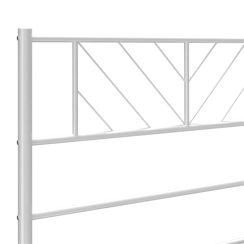 Pemberly Row Rectangular Modern Steel Twin Bed Frame Bed Frame in White