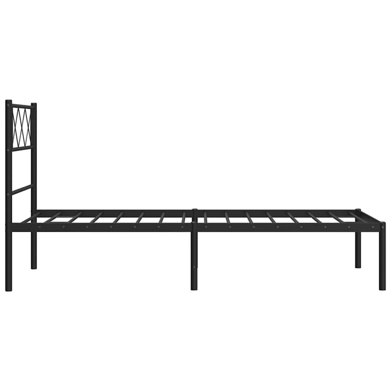 Pemberly Row Contemporary Powder-Coated Steel Twin Bed Frame in Black