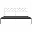 Pemberly Row Contemporary 53 x 74.8 Metal Bed Frame in Black