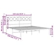 Pemberly Row Contemporary 53 x 74.8 Metal Bed Frame in Black