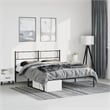 Pemberly Row Contemporary 53 x 74.8 Metal Bed Frame in Black
