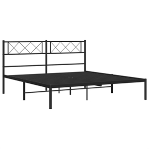 Pemberly Row Contemporary Engineered Wood King Bed Frame in Black