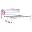 Pemberly Row Powder-Coated Steel King/Double Bed Frame in Black