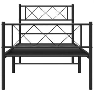 Pemberly Row Contemporary Powder-Coated Steel Twin Bed Frame in Black