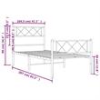 Pemberly Row Contemporary Powder-Coated Steel Twin Bed Frame in Black
