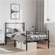 Pemberly Row Contemporary Powder-Coated Steel Twin Bed Frame in Black
